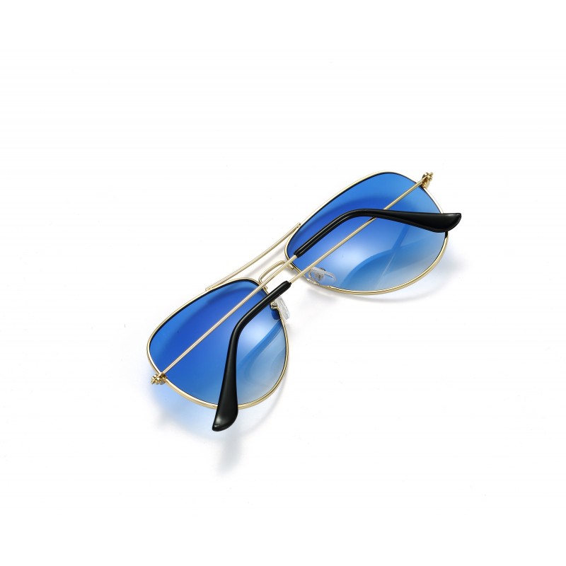 Flight Style Sunglasses Blue Lenses UV400 Protection Designer Unisex Shades